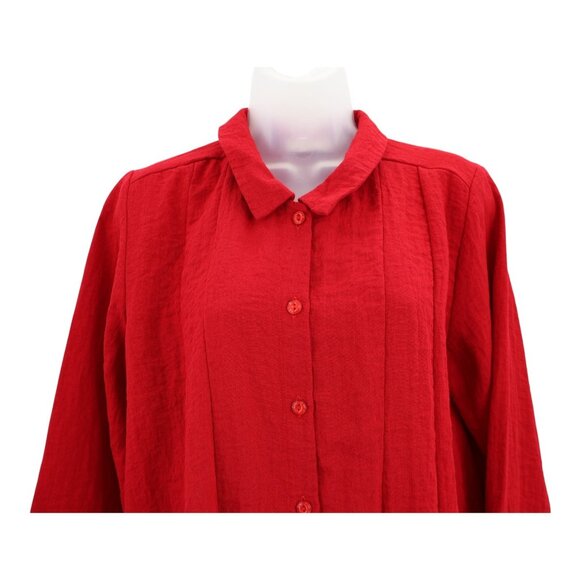 Habitat Clothes to Live In Size Small Red Boxy Top Button Down Shirt Flowy - Picture 3 of 8